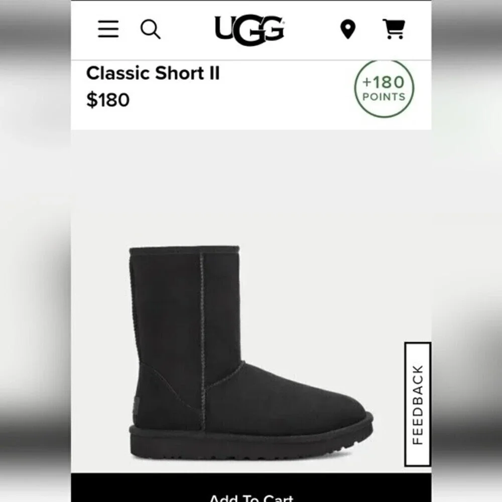 Black Ugg Classic II Short Boots size 6
